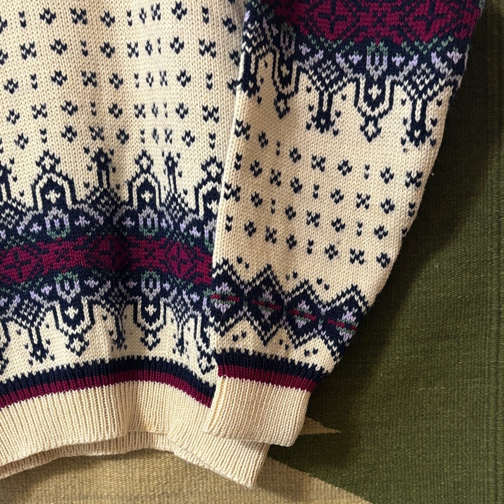 Dale of Norway Nordic Pattern Sweater Cream 100% wool made in Norway - Picture 2 of 13